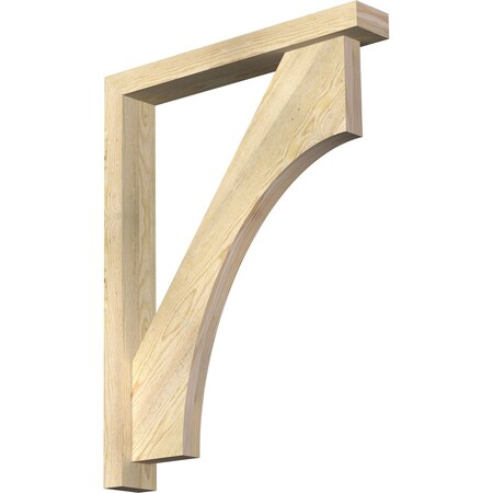 Ekena Millwork Westlake Block Rough Sawn Bracket w/ Offset Brace, Douglas Fir, 4"W x 26"D x 34"H BKT0402X26X34WTL05RDF
